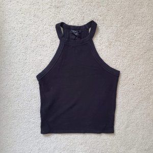 Forever 21 Mesh Sleeveless Black Top